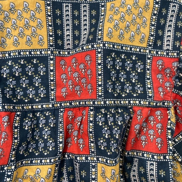 Anthropologie Sunner Patchwork 70s Boho Peasant Blouse  100% Cotton Small GUC - Picture 8 of 8